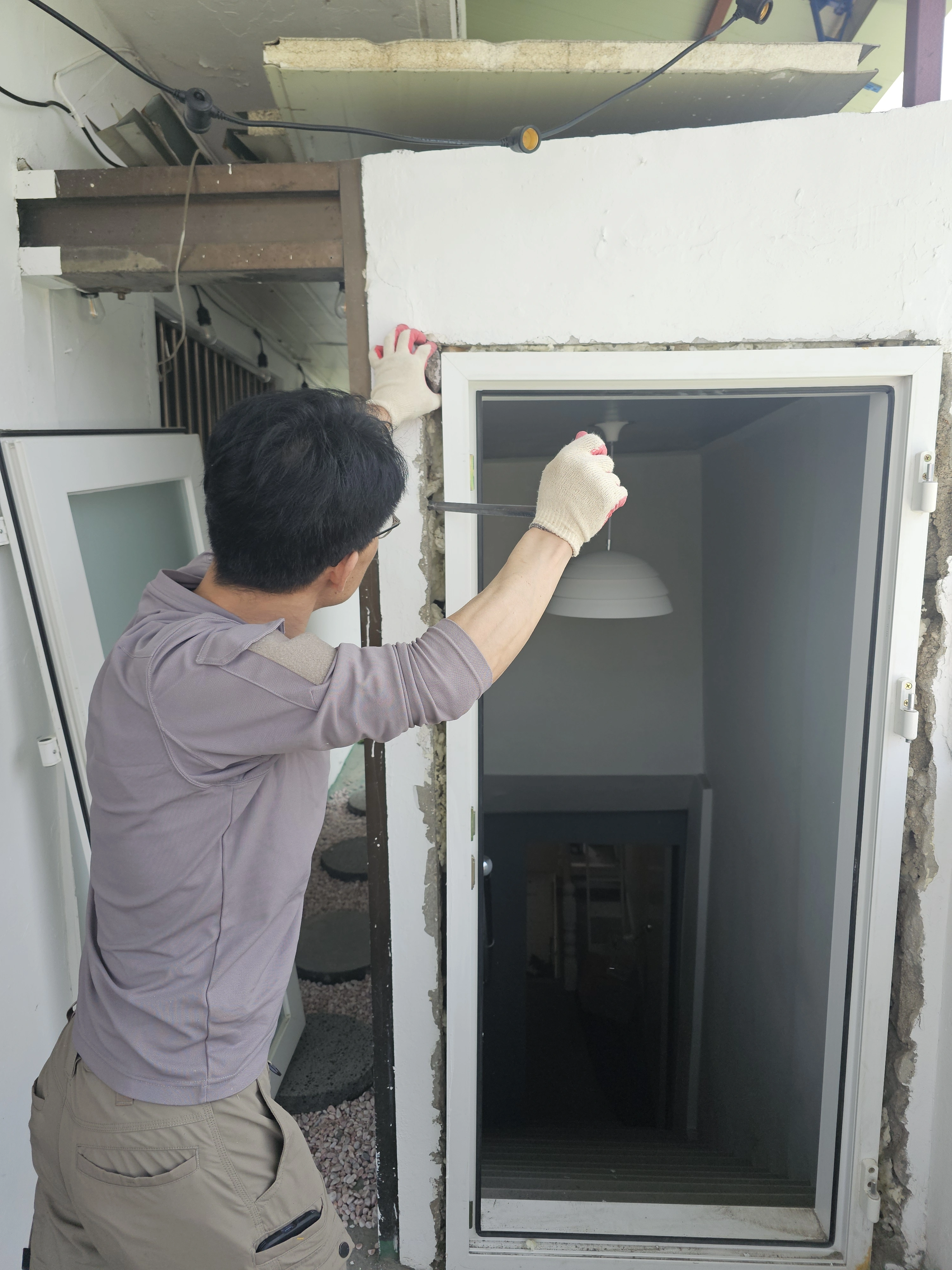 터닝도어 철거 재설치 문제 부위 확인 실제 현장사진